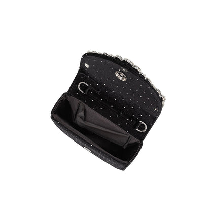 Melie Bianco Black Trudie Velvet Crossbody Bag