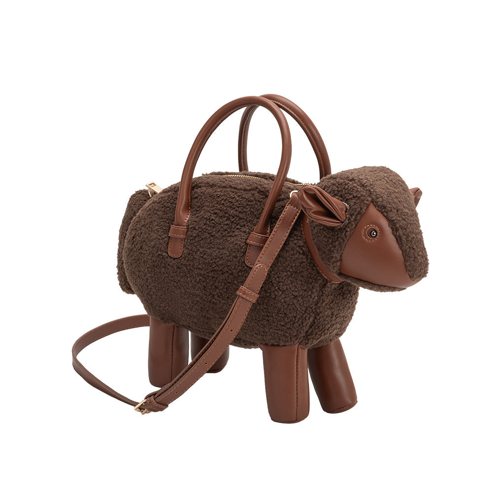 Melie Bianco Chocolate Sheep Vegan Leather Crossbody Bag
