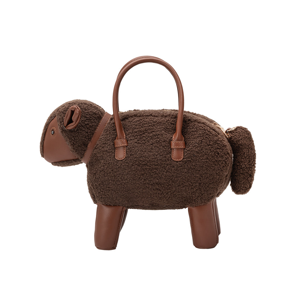 Melie Bianco Chocolate Sheep Vegan Leather Crossbody Bag