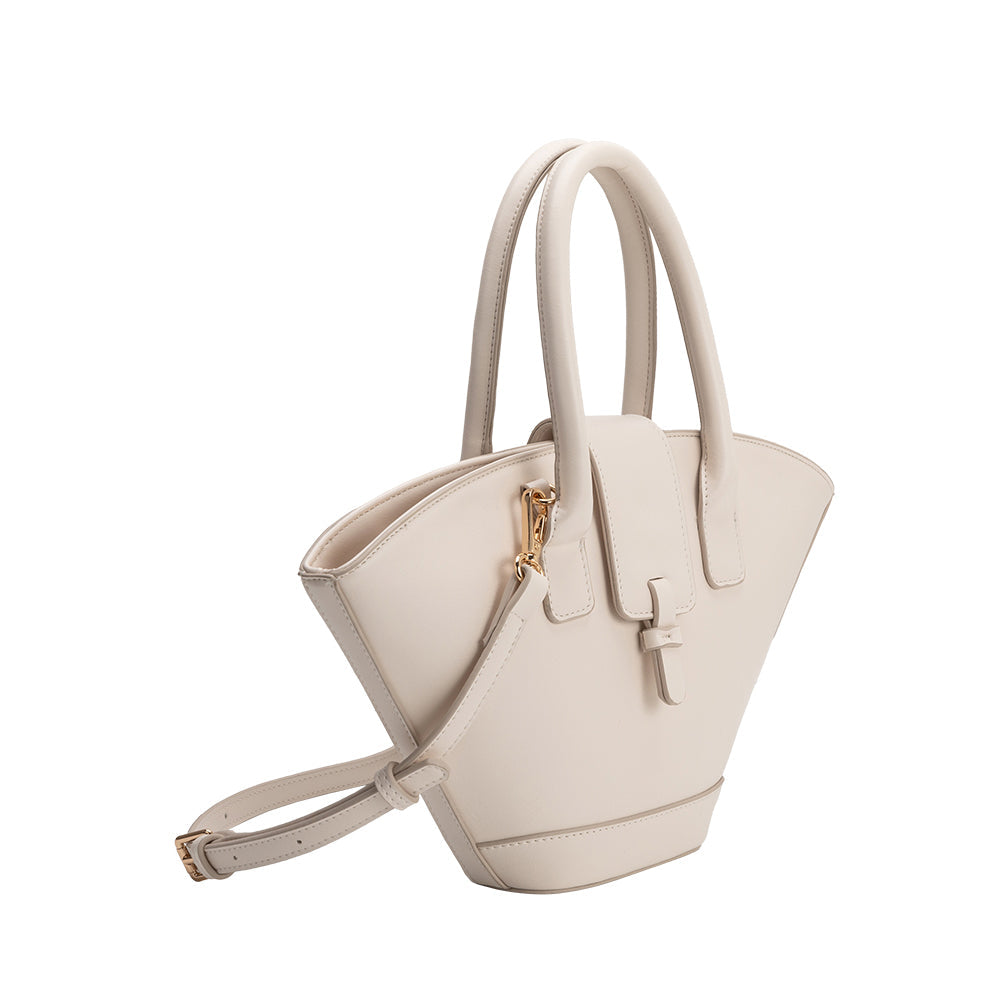 Melie Bianco Ivory Violet Recycled Vegan Leather Crossbody Bag