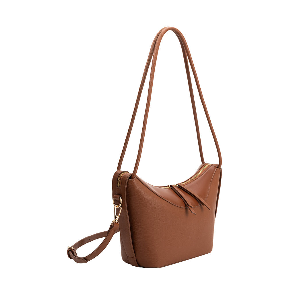Melie Bianco Saddle Wesley Recycled Vegan Leather Shoulder Bag