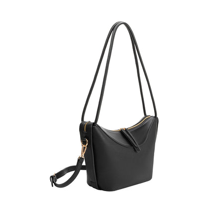 Melie Bianco Black Wesley Recycled Vegan Leather Shoulder Bag