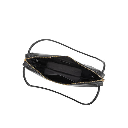Melie Bianco Black Wesley Recycled Vegan Leather Shoulder Bag