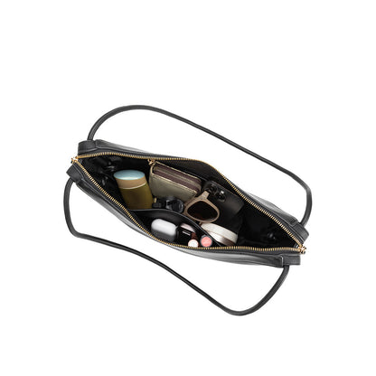 Melie Bianco Black Wesley Recycled Vegan Leather Shoulder Bag