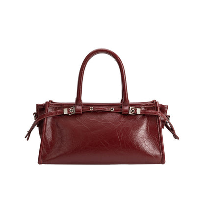 Melie Bianco Burgundy Red Rhonda Recycled Vegan Leather Top Handle Bag