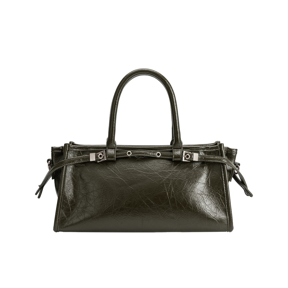 Melie Bianco Olive Rhonda Recycled Vegan Leather Top Handle Bag