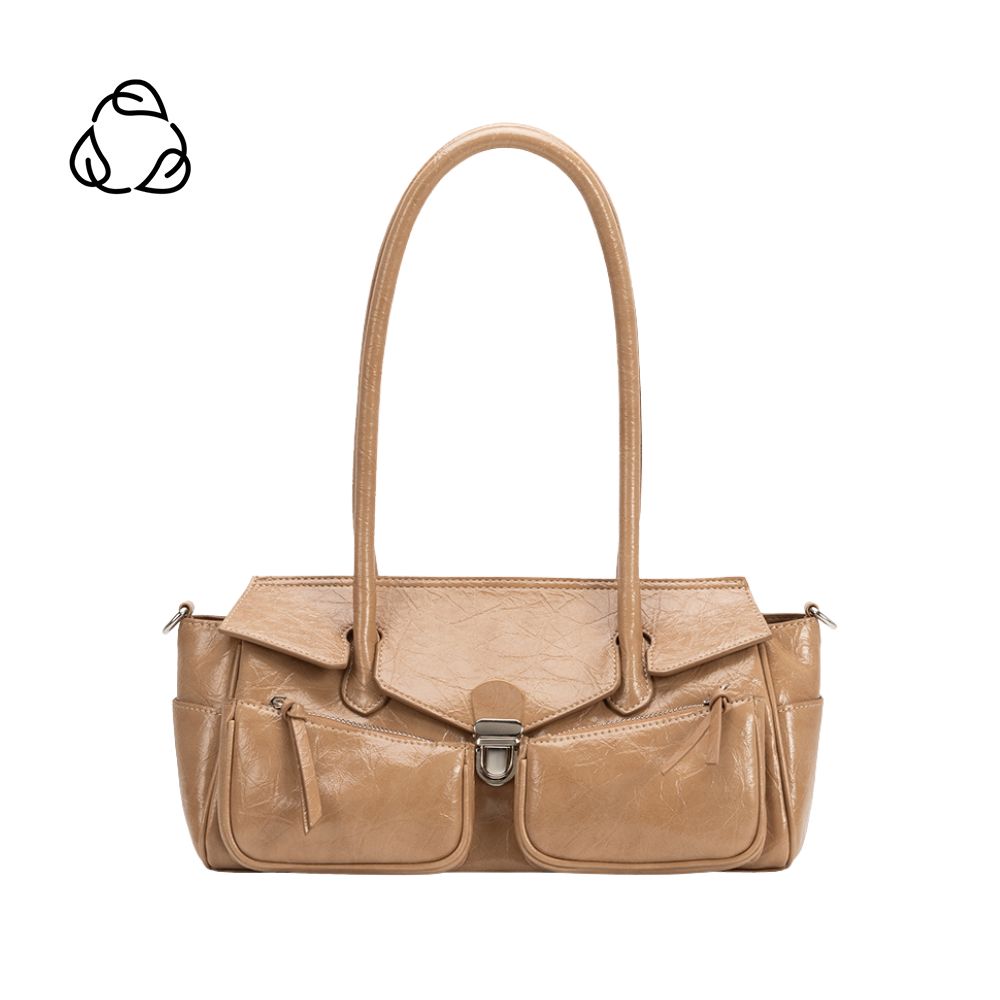 Melie Bianco Tan Ruthie Recycled Vegan Leather Shoulder Bag