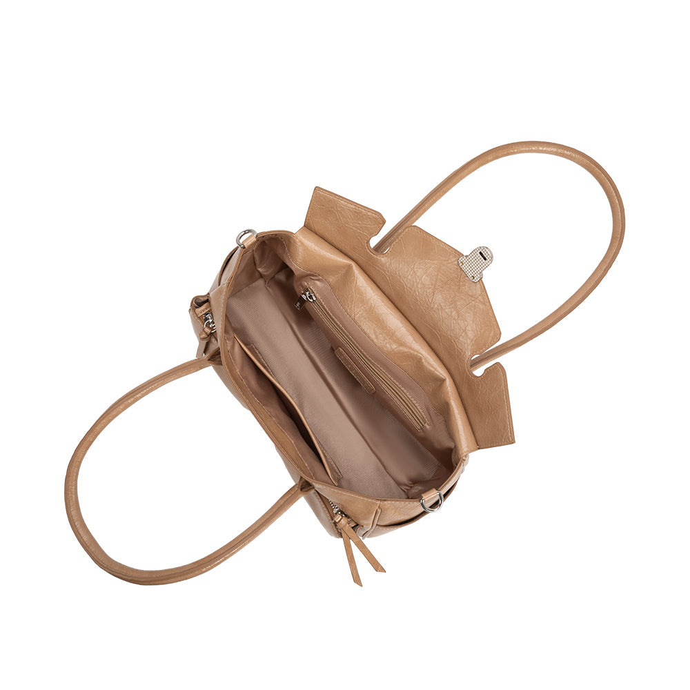 Melie Bianco Tan Ruthie Recycled Vegan Leather Shoulder Bag