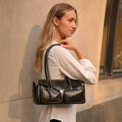 Melie Bianco Tan Ruthie Recycled Vegan Leather Shoulder Bag