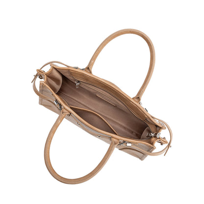 Melie Bianco Tan Rhonda Recycled Vegan Leather Top Handle Bag