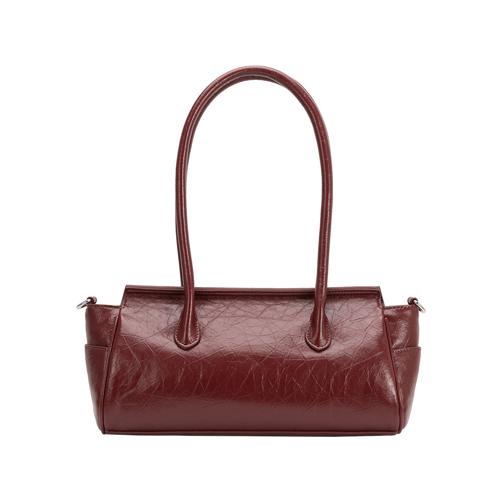 Melie Bianco Burgundy Red Ruthie Recycled Vegan Leather Shoulder Bag