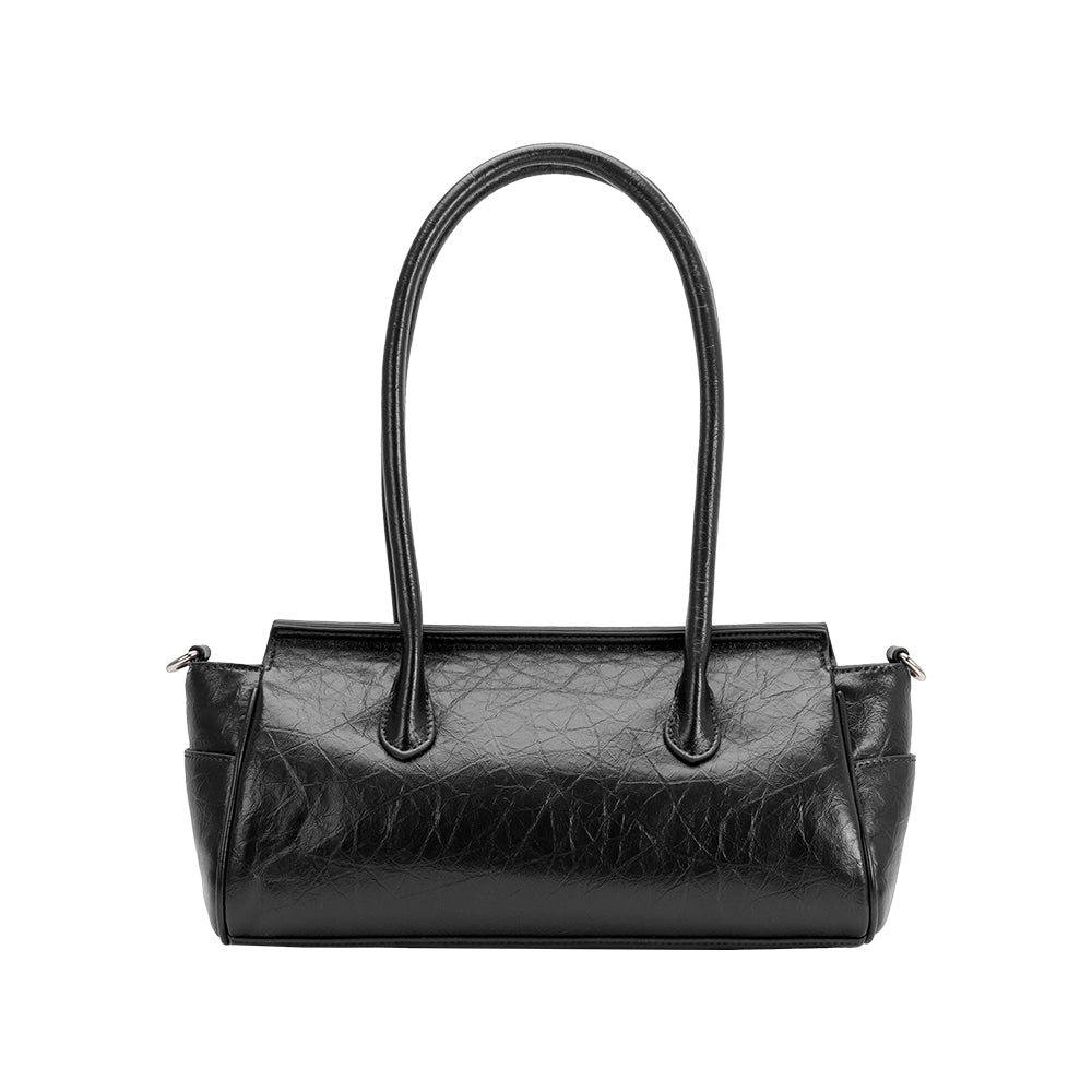 Melie Bianco Black Ruthie Recycled Vegan Leather Shoulder Bag