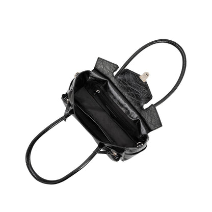 Melie Bianco Black Ruthie Recycled Vegan Leather Shoulder Bag