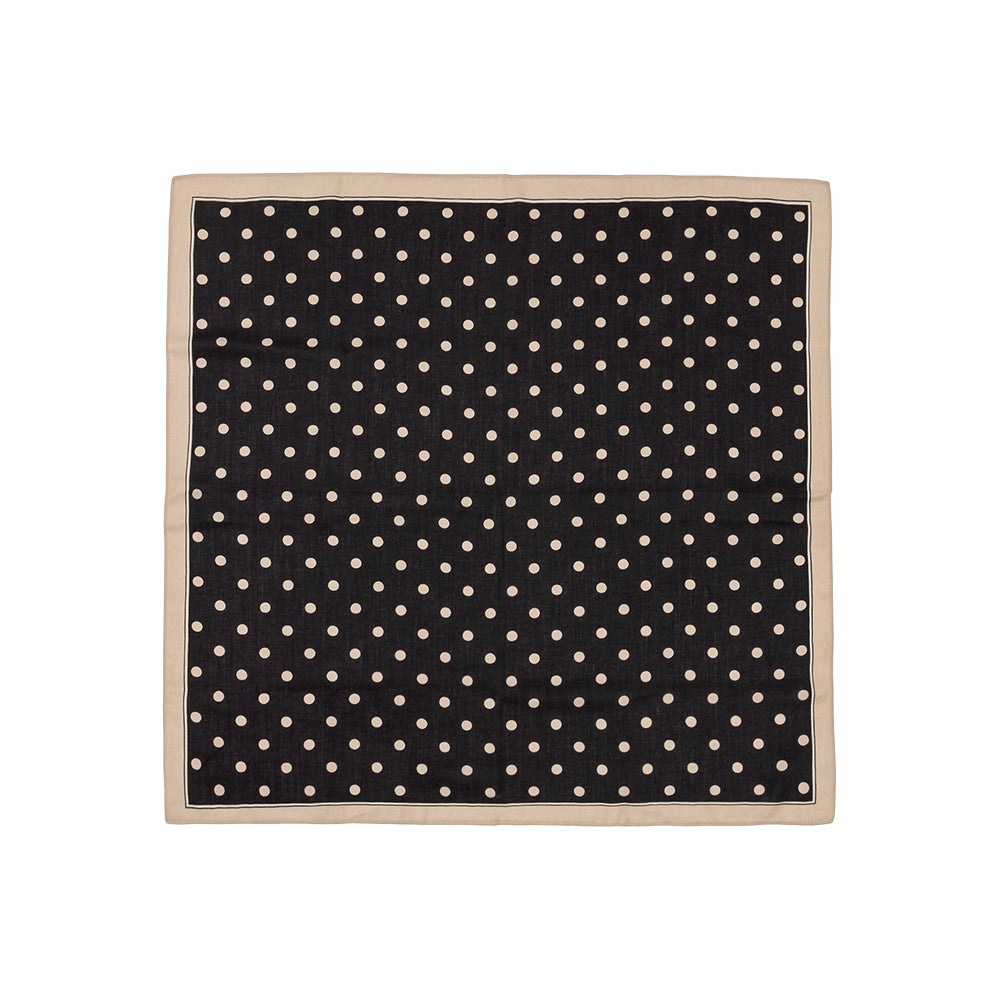 Melie Bianco Black Polka Dot Square Scarf