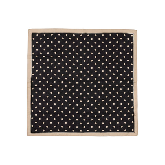 Melie Bianco Black Polka Dot Square Scarf