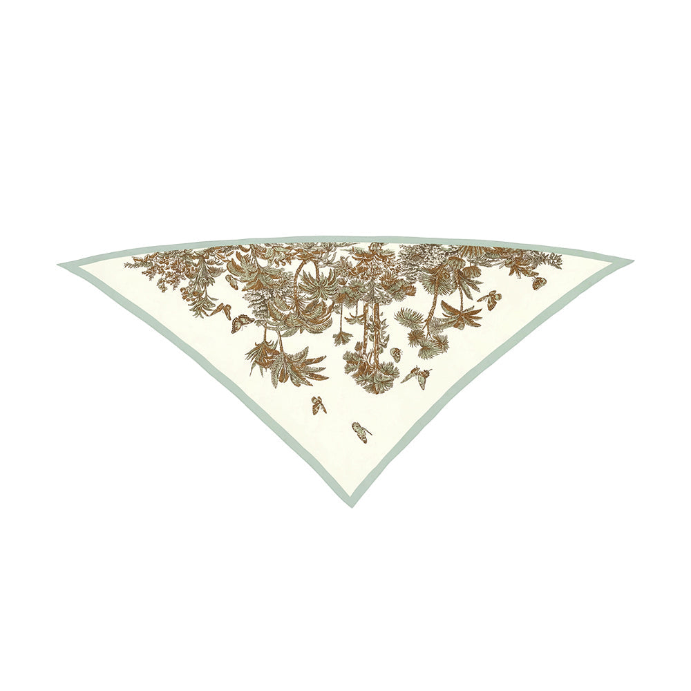 Melie Bianco Cream Tropical Mint Triangle Scarf