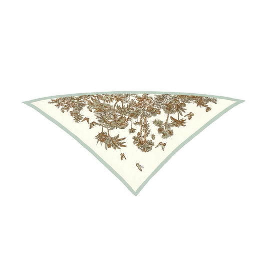 Melie Bianco Cream Tropical Mint Triangle Scarf