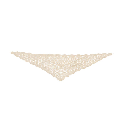 Melie Bianco Ivory Scallop Crochet Belt Scarf