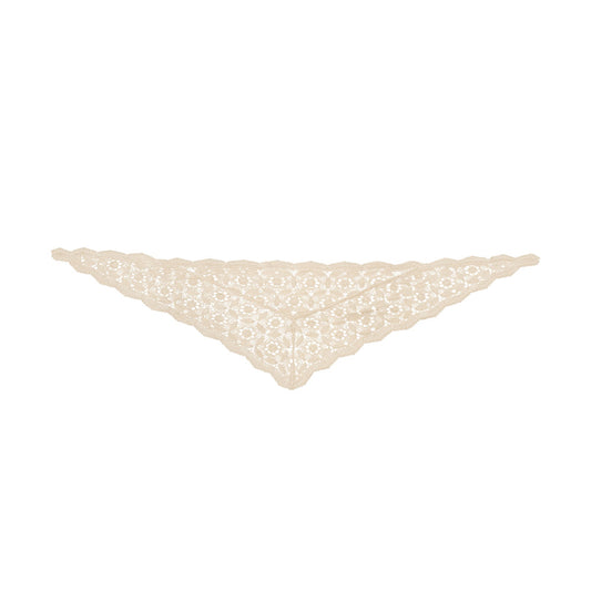 Melie Bianco Ivory Scallop Crochet Belt Scarf