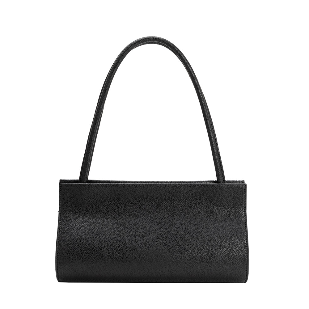 Melie Bianco Black Ryleigh Recycled Vegan Leather Shoulder Bag
