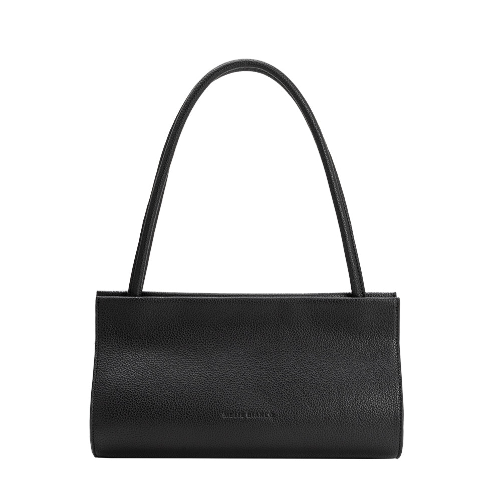 Melie Bianco Black Ryleigh Recycled Vegan Leather Shoulder Bag