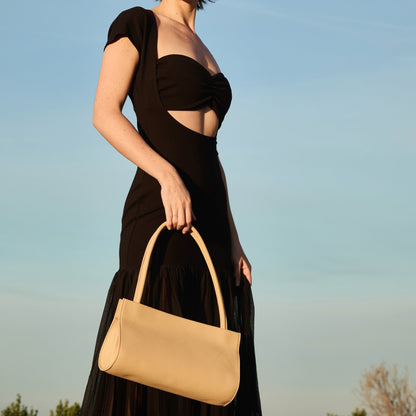 Melie Bianco Black Ryleigh Recycled Vegan Leather Shoulder Bag