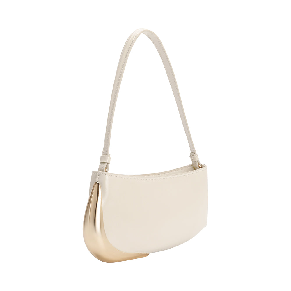 Melie Bianco Ivory Sade Recycled Vegan Leather Shoulder Bag