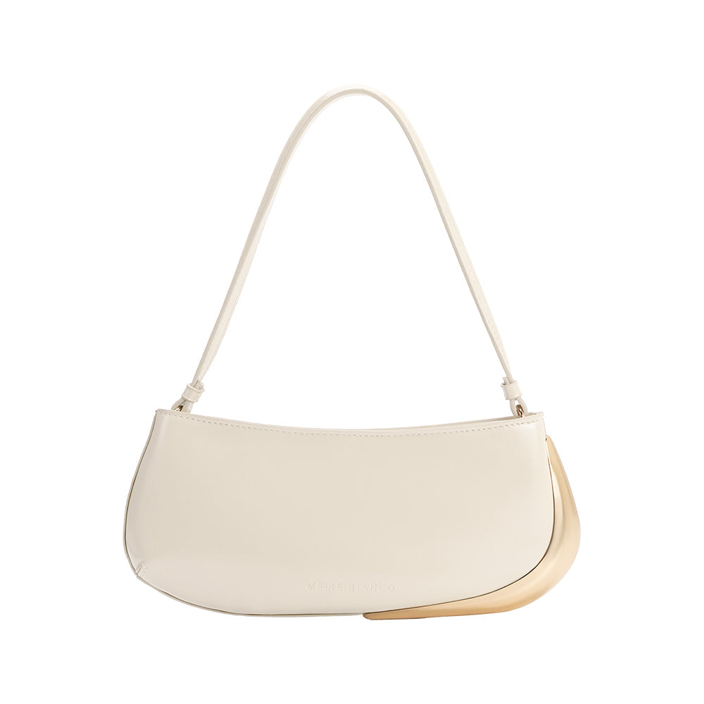 Melie Bianco Ivory Sade Recycled Vegan Leather Shoulder Bag