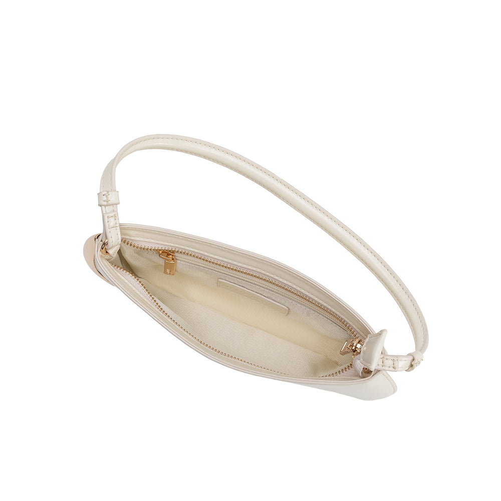 Melie Bianco Ivory Sade Recycled Vegan Leather Shoulder Bag