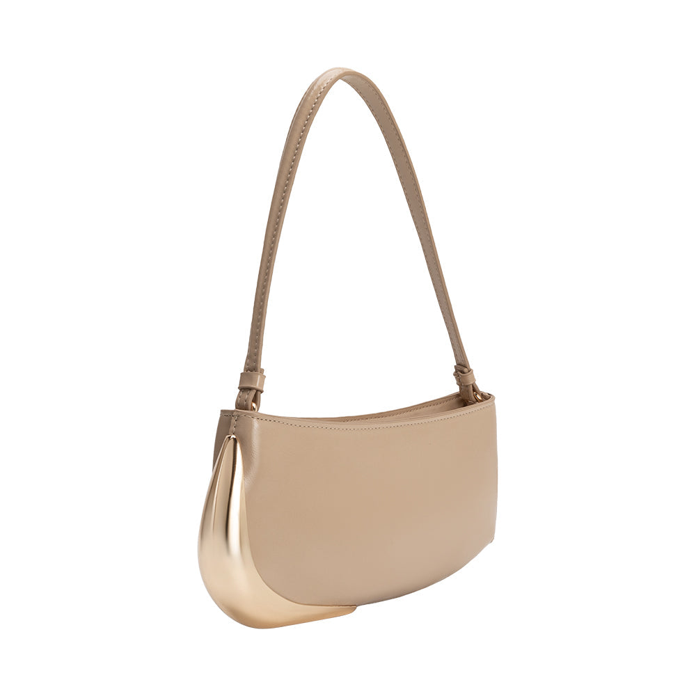Melie Bianco Nude Sade Recycled Vegan Leather Shoulder Bag