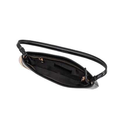 Melie Bianco Black Sade Recycled Vegan Leather Shoulder Bag
