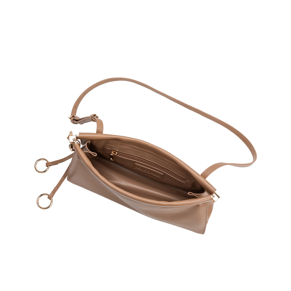 Melie Bianco Tan Amaya Vegan Leather Shoulder Bag